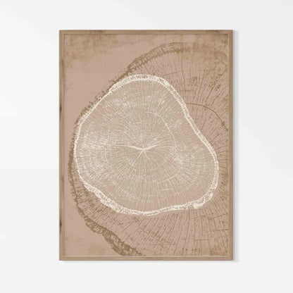 Rustic Tree Rings Abstract Nordic Wall Art Fine Art Canvas Prints Neutral Tones Beige/Gray/Black Wood Pictures For Living Room Dining Room Art Decor | Kunsthaus Atelier-Homeandso