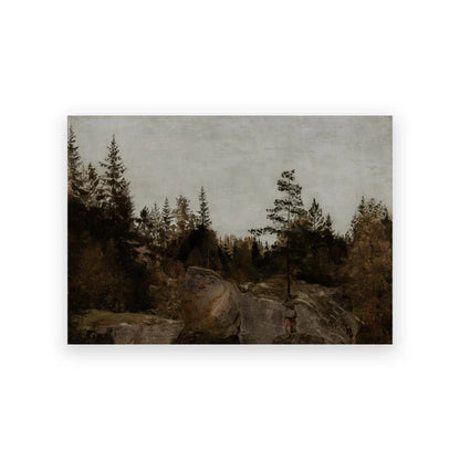 Rustic Vintage Landscape Oil Painting Mountain Forest Wall Art Fine Art Canvas Prints Gallery Wall Pictures For Living Room Dining Room Art Decoration | Kunsthaus Atelier-Homeandso