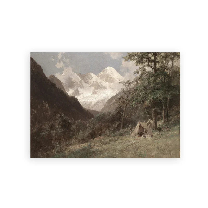 Rustic Vintage Landscape Oil Painting Mountain Forest Wall Art Fine Art Canvas Prints Gallery Wall Pictures For Living Room Dining Room Art Decoration | Kunsthaus Atelier-Homeandso