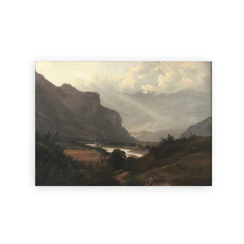 Rustic Vintage Landscape Oil Painting Mountain Forest Wall Art Fine Art Canvas Prints Gallery Wall Pictures For Living Room Dining Room Art Decoration | Kunsthaus Atelier-Homeandso