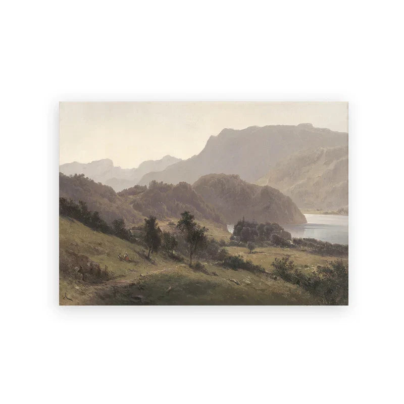 Rustic Vintage Landscape Oil Painting Mountain Forest Wall Art Fine Art Canvas Prints Gallery Wall Pictures For Living Room Dining Room Art Decoration | Kunsthaus Atelier-Homeandso