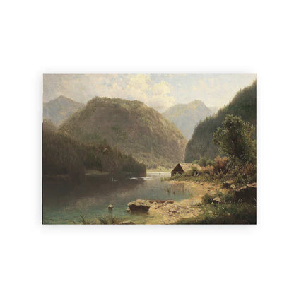 Rustic Vintage Landscape Oil Painting Mountain Forest Wall Art Fine Art Canvas Prints Gallery Wall Pictures For Living Room Dining Room Art Decoration | Kunsthaus Atelier-Homeandso