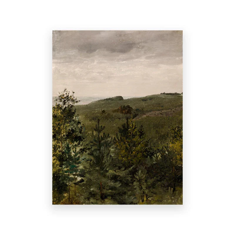Rustic Vintage Landscape Oil Painting Mountain Forest Wall Art Fine Art Canvas Prints Gallery Wall Pictures For Living Room Dining Room Art Decoration | Kunsthaus Atelier-Homeandso