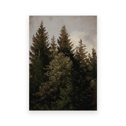 Rustic Vintage Landscape Oil Painting Mountain Forest Wall Art Fine Art Canvas Prints Gallery Wall Pictures For Living Room Dining Room Art Decoration | Kunsthaus Atelier-Homeandso