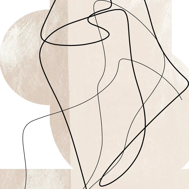Shades Of Beige Abstract Line Art Wall Art Fine Art Canvas Prints Minimalist Pictures For Modern Apartment Living Room Art For Contemporary Interiors | Kunsthaus Atelier-Homeandso