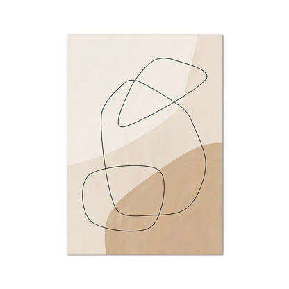 Shades Of Beige Abstract Line Art Wall Art Fine Art Canvas Prints Minimalist Pictures For Modern Apartment Living Room Art For Contemporary Interiors | Kunsthaus Atelier-Homeandso